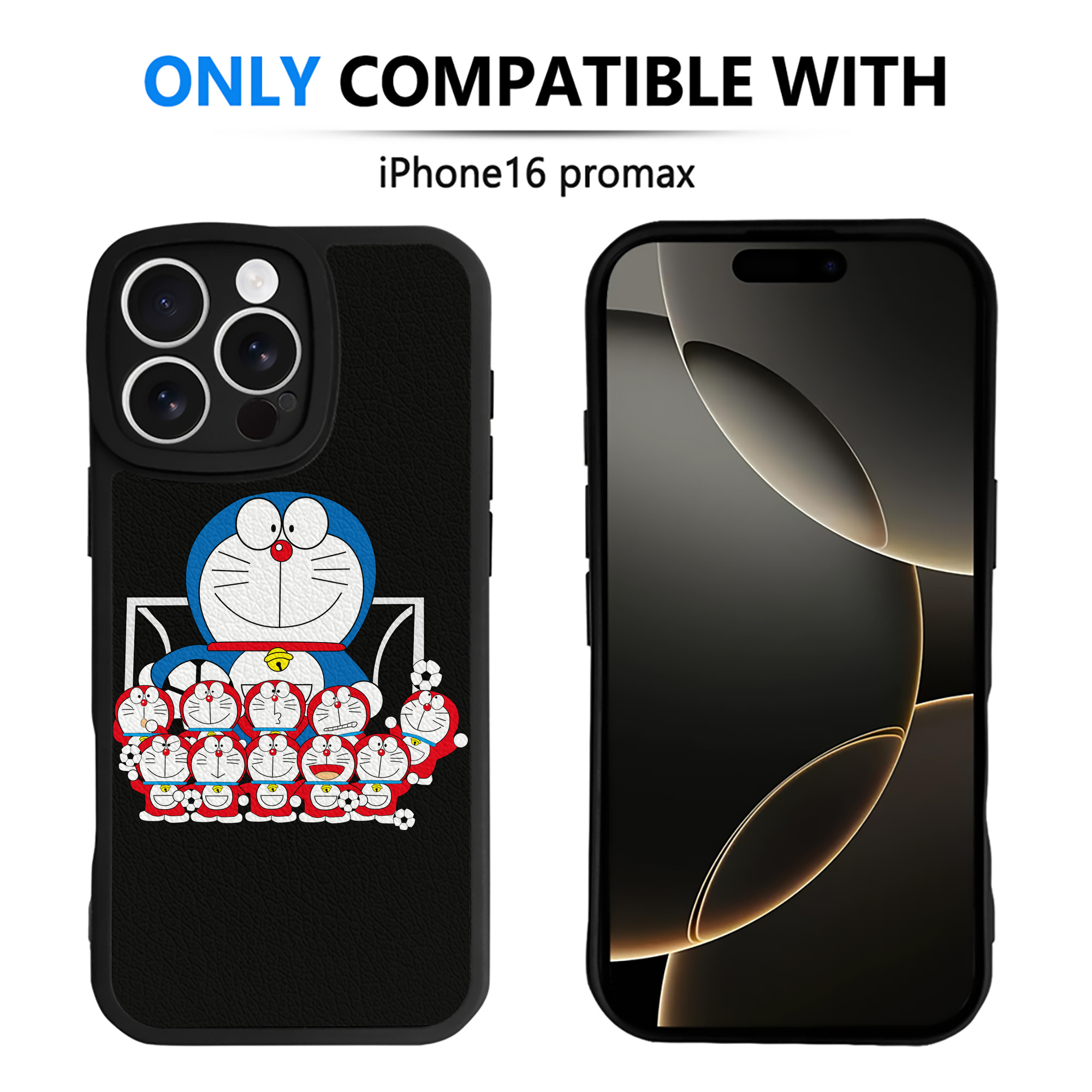 （画像用） ドラえもん Doraemon 【iPhone 16シリーズ対応】シリコンスマホケース（レザー調） 材質：シリコン